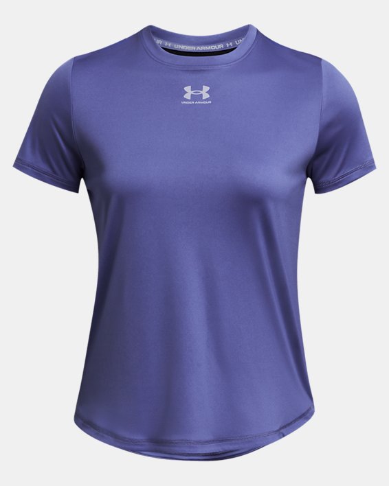 女士UA Challenger Pro訓練短袖T恤 in Purple image number 2